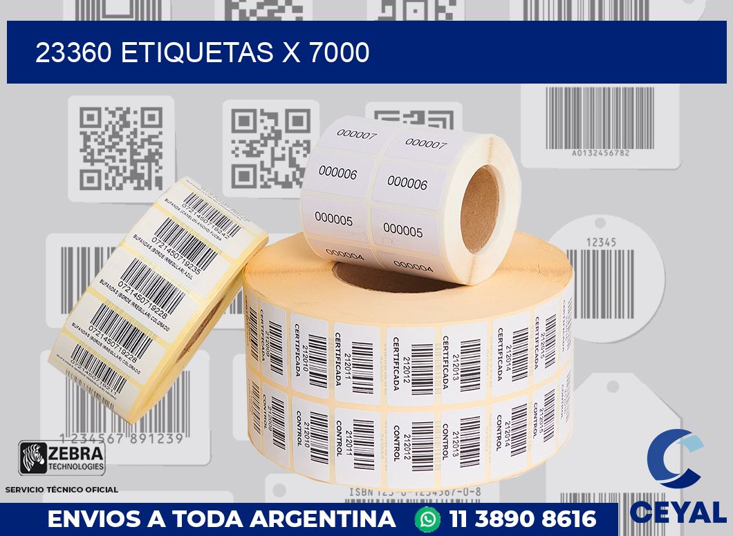 23360 Etiquetas x 7000