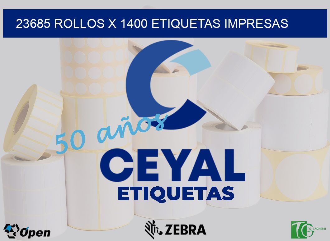 23685 Rollos x 1400 etiquetas impresas
