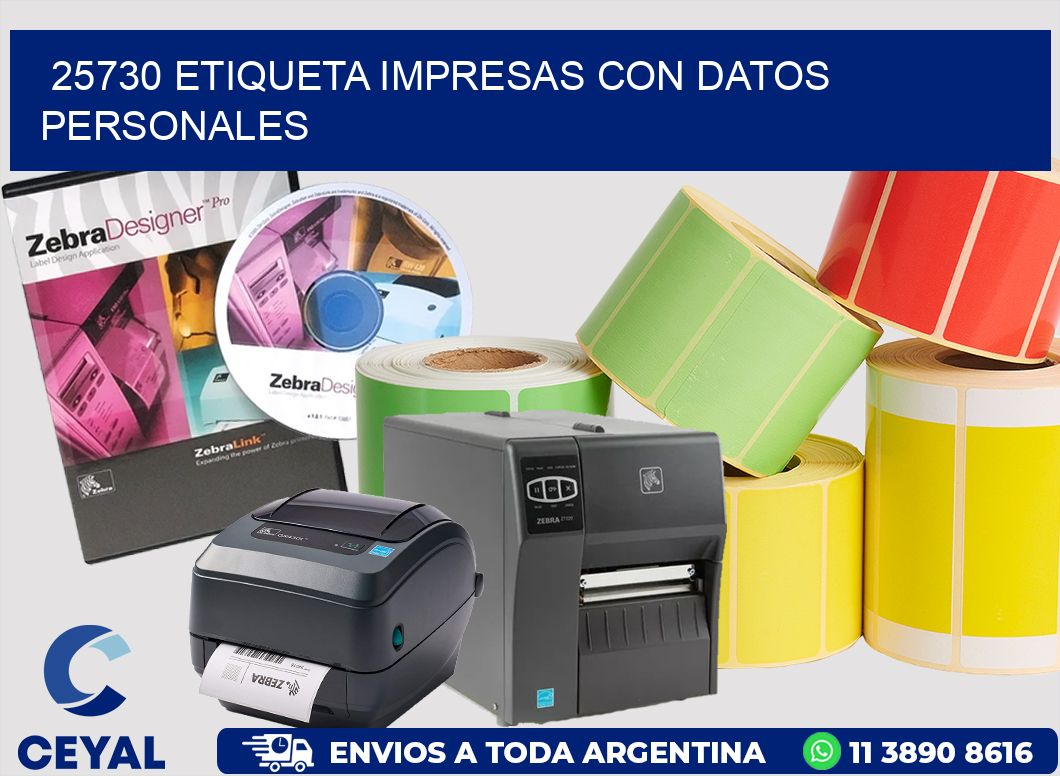 25730 ETIQUETA IMPRESAS CON DATOS PERSONALES