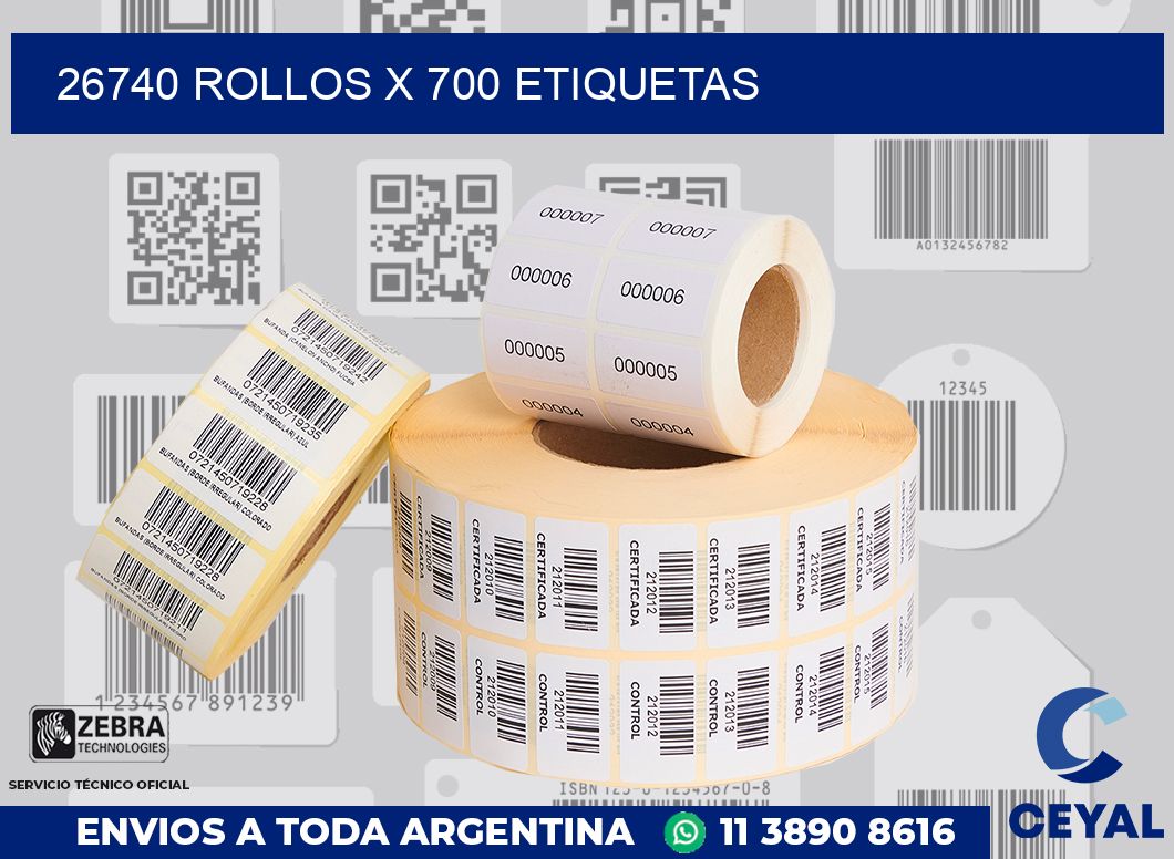 26740 Rollos x 700 etiquetas