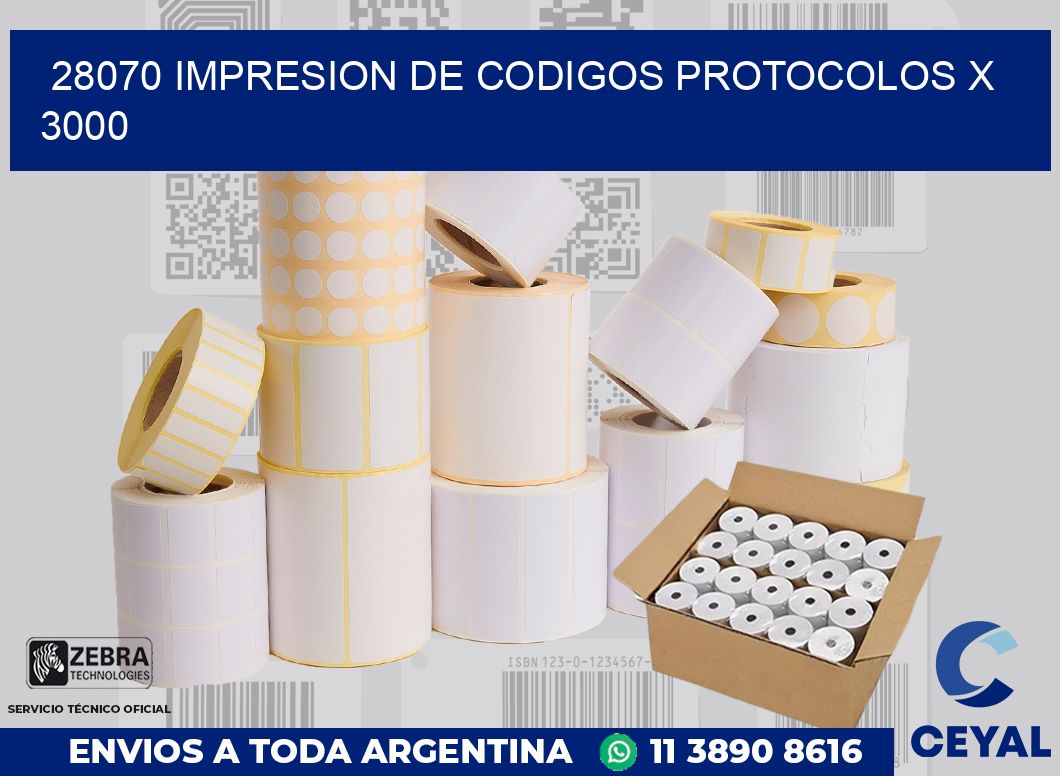 28070 impresion de codigos protocolos x 3000