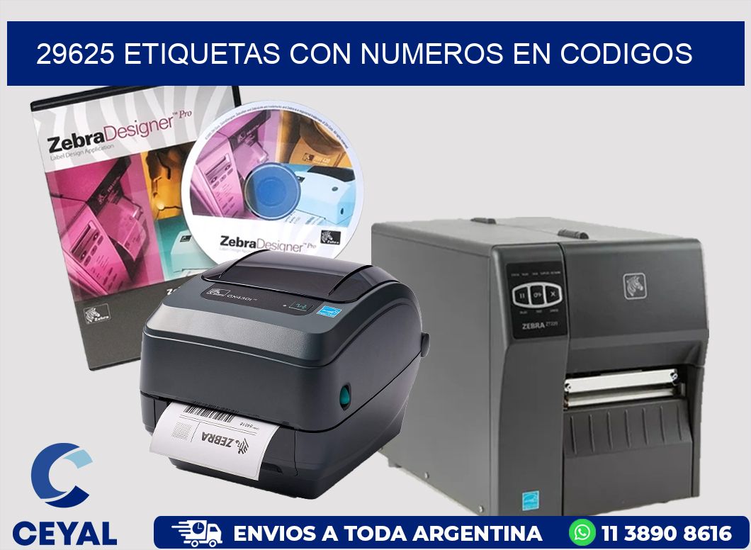 29625 ETIQUETAS CON NUMEROS EN CODIGOS