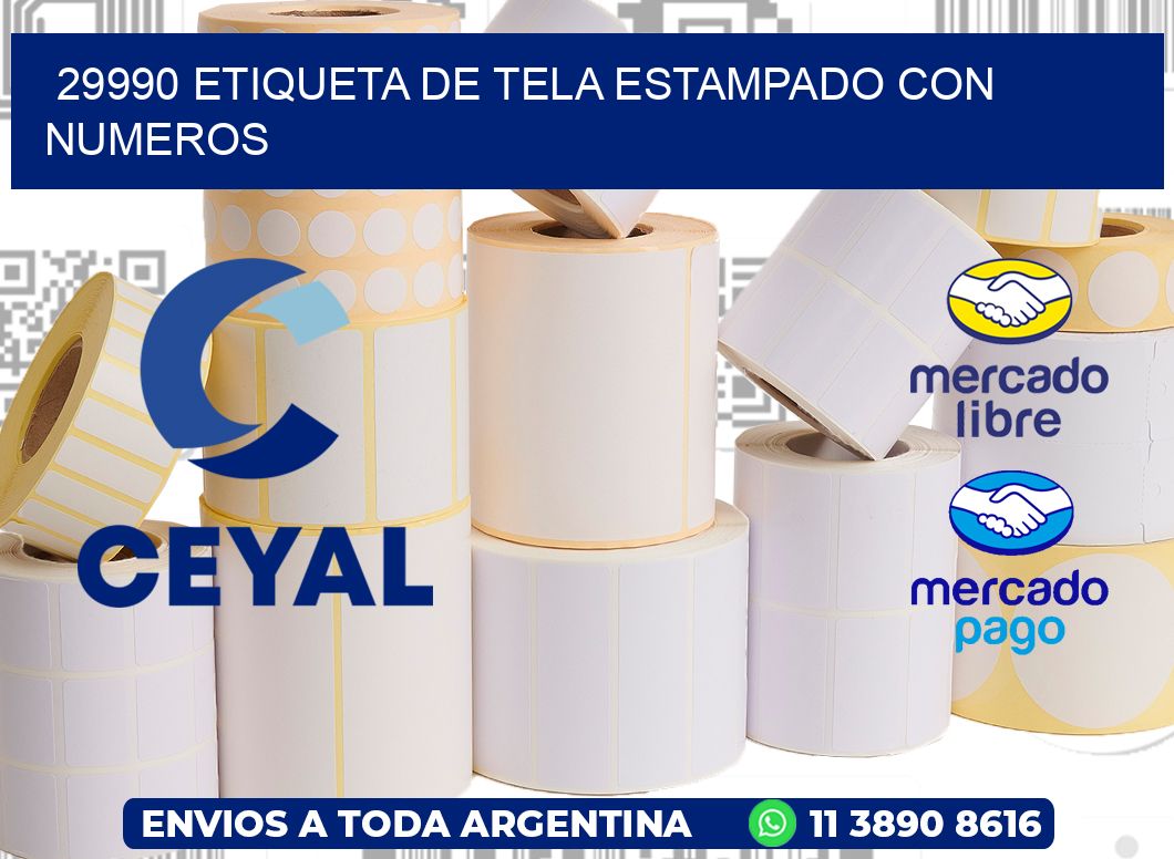 29990 ETIQUETA DE TELA ESTAMPADO CON NUMEROS