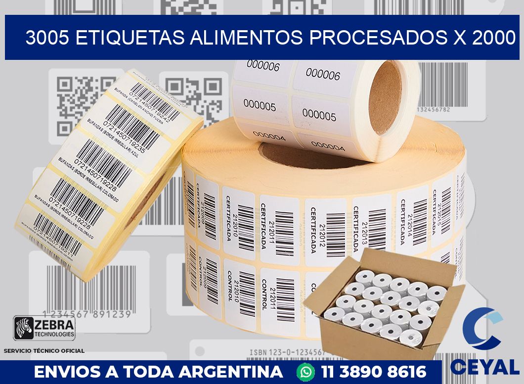 3005 etiquetas alimentos procesados x 2000