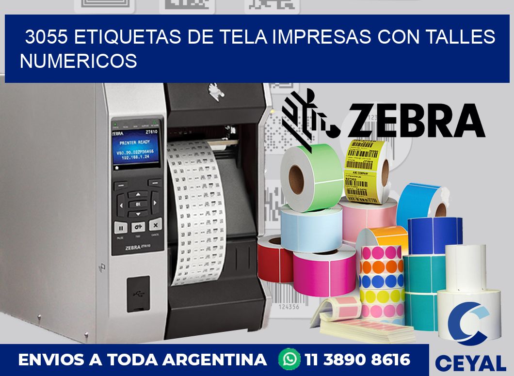 3055 ETIQUETAS DE TELA IMPRESAS CON TALLES NUMERICOS
