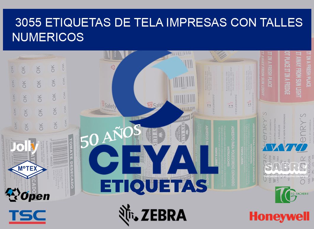 3055 ETIQUETAS DE TELA IMPRESAS CON TALLES NUMERICOS