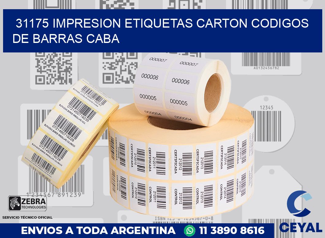 31175 IMPRESION ETIQUETAS CARTON CODIGOS DE BARRAS CABA