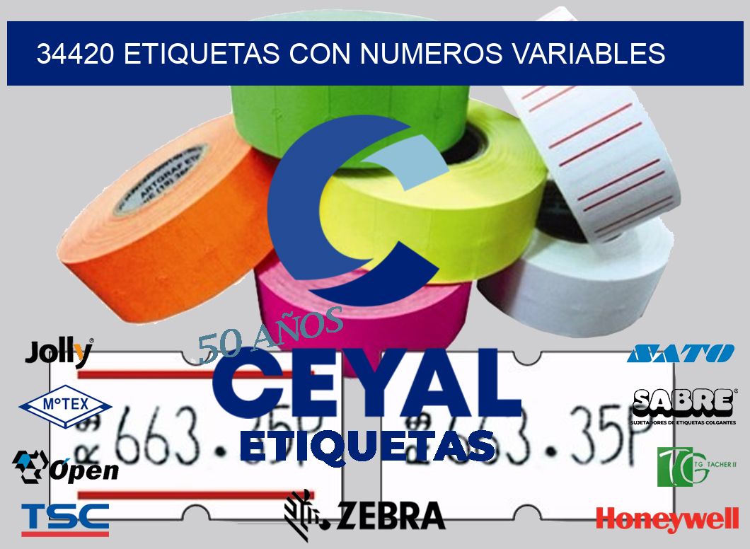 34420 ETIQUETAS CON NUMEROS VARIABLES