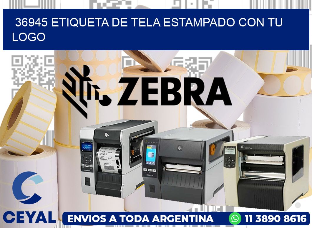 36945 ETIQUETA DE TELA ESTAMPADO CON TU LOGO