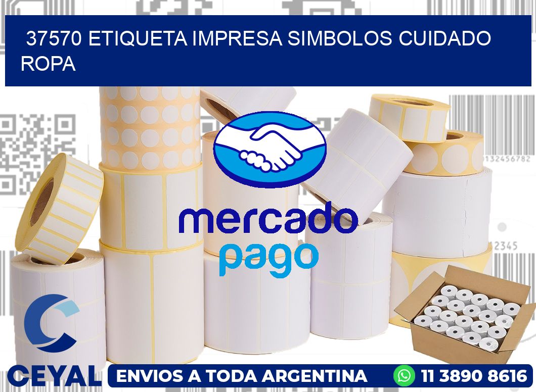 37570 ETIQUETA IMPRESA SIMBOLOS CUIDADO ROPA