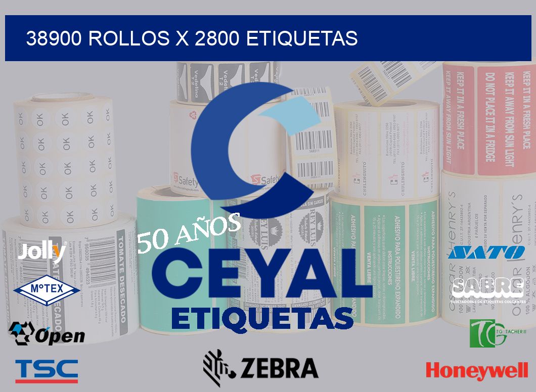 38900 Rollos x 2800 etiquetas