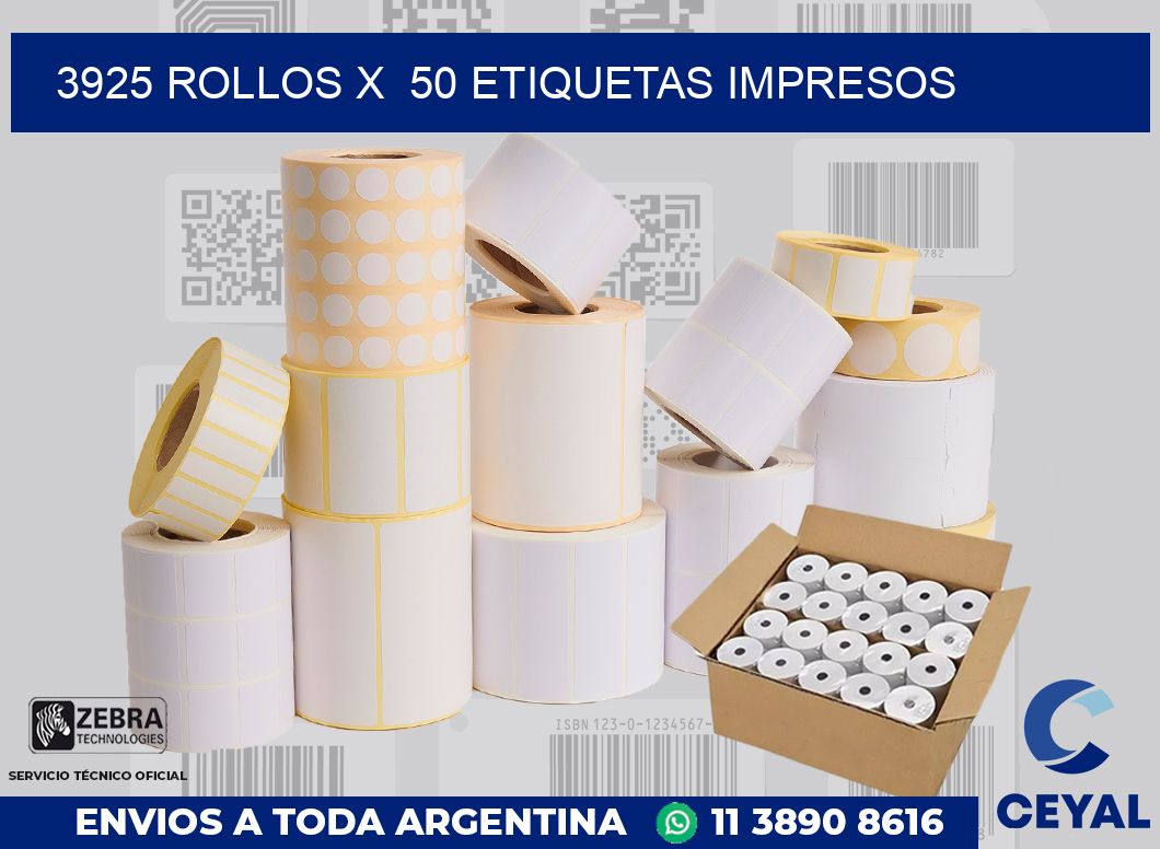 3925 Rollos x  50 etiquetas impresos