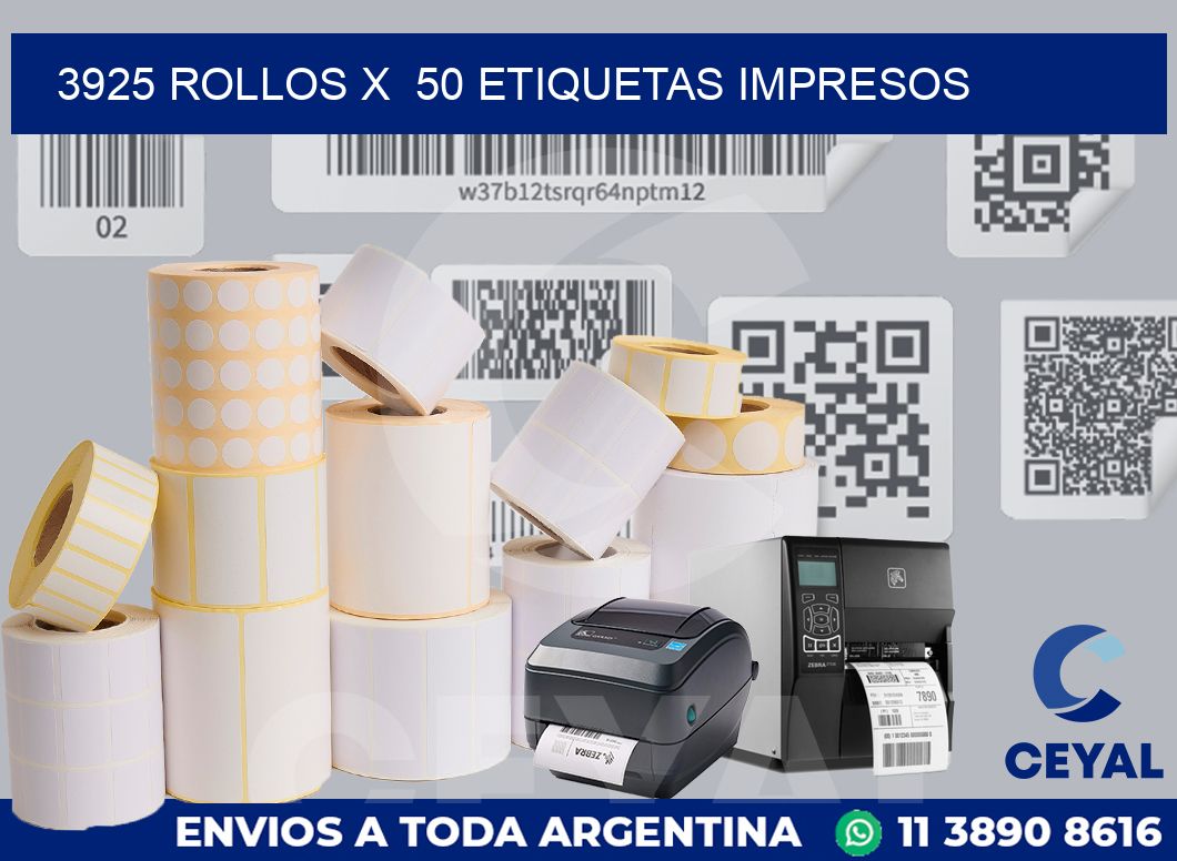 3925 Rollos x  50 etiquetas impresos
