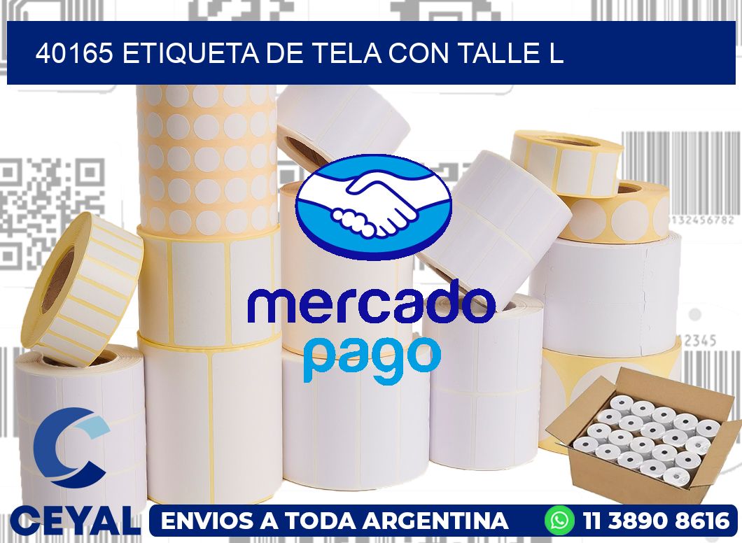 40165 ETIQUETA DE TELA CON TALLE L