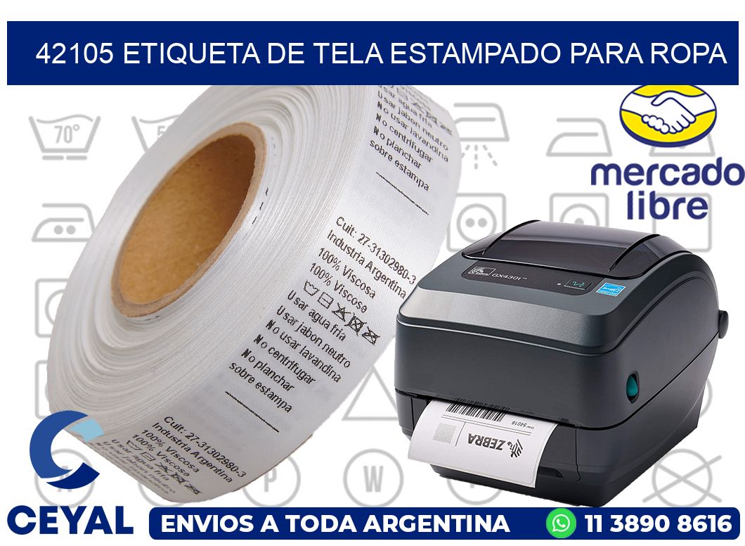 42105 ETIQUETA DE TELA ESTAMPADO PARA ROPA