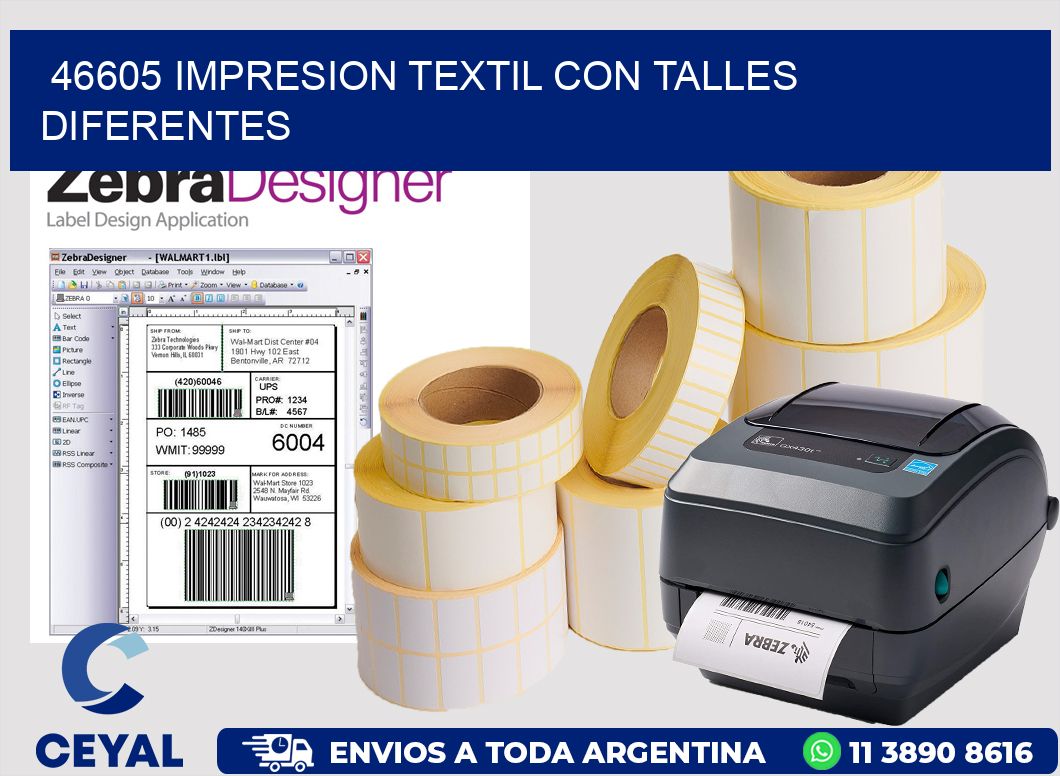 46605 IMPRESION TEXTIL CON TALLES DIFERENTES