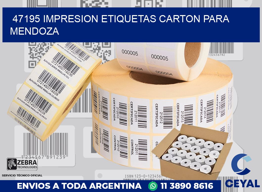 47195 IMPRESION ETIQUETAS CARTON PARA MENDOZA