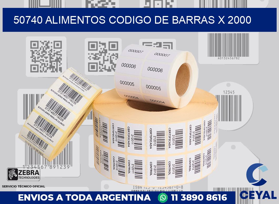 50740 alimentos codigo de barras x 2000