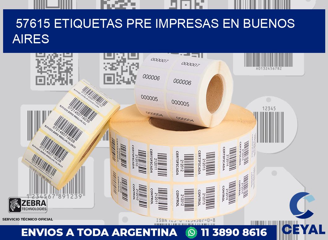 57615 ETIQUETAS PRE IMPRESAS EN BUENOS AIRES