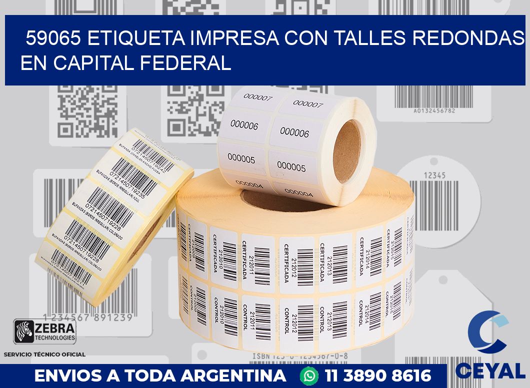 59065 ETIQUETA IMPRESA CON TALLES REDONDAS EN CAPITAL FEDERAL