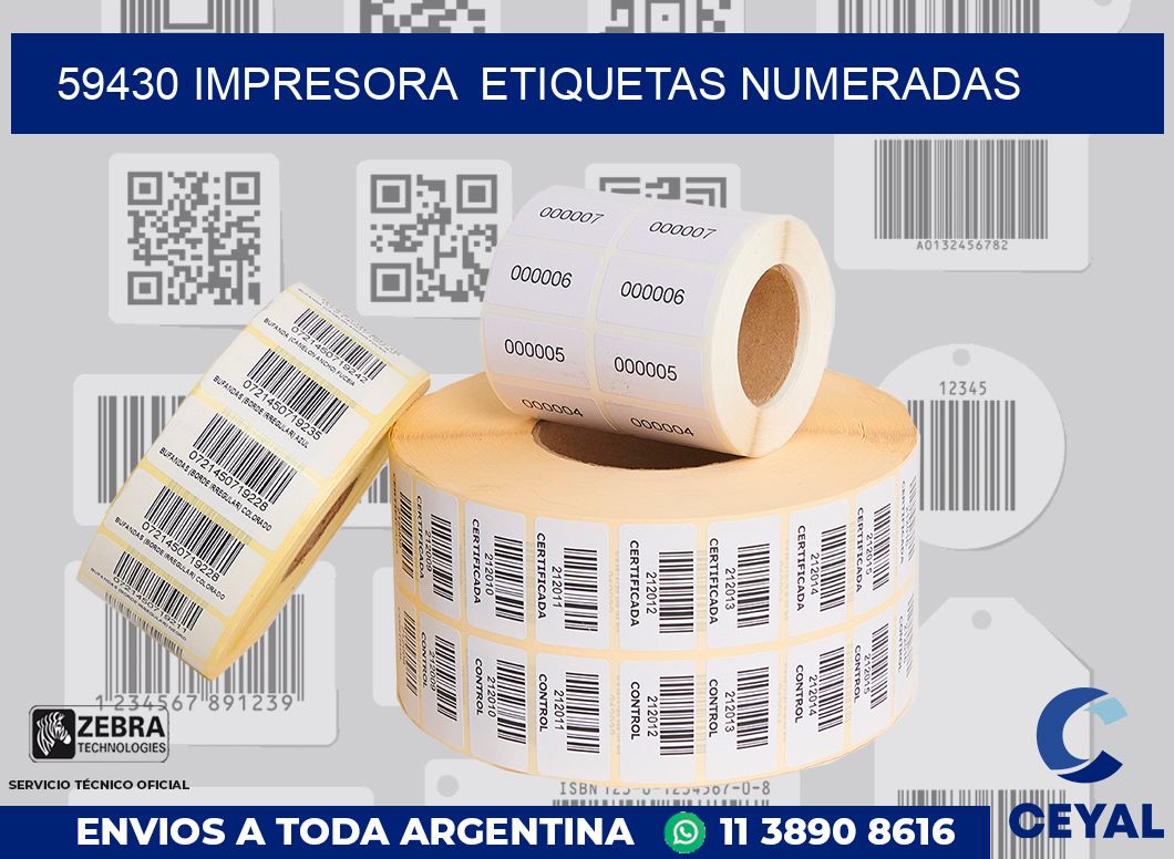 59430 impresora  etiquetas numeradas
