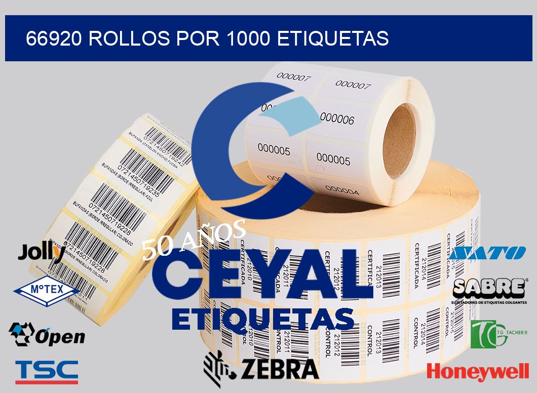 66920 Rollos por 1000 etiquetas