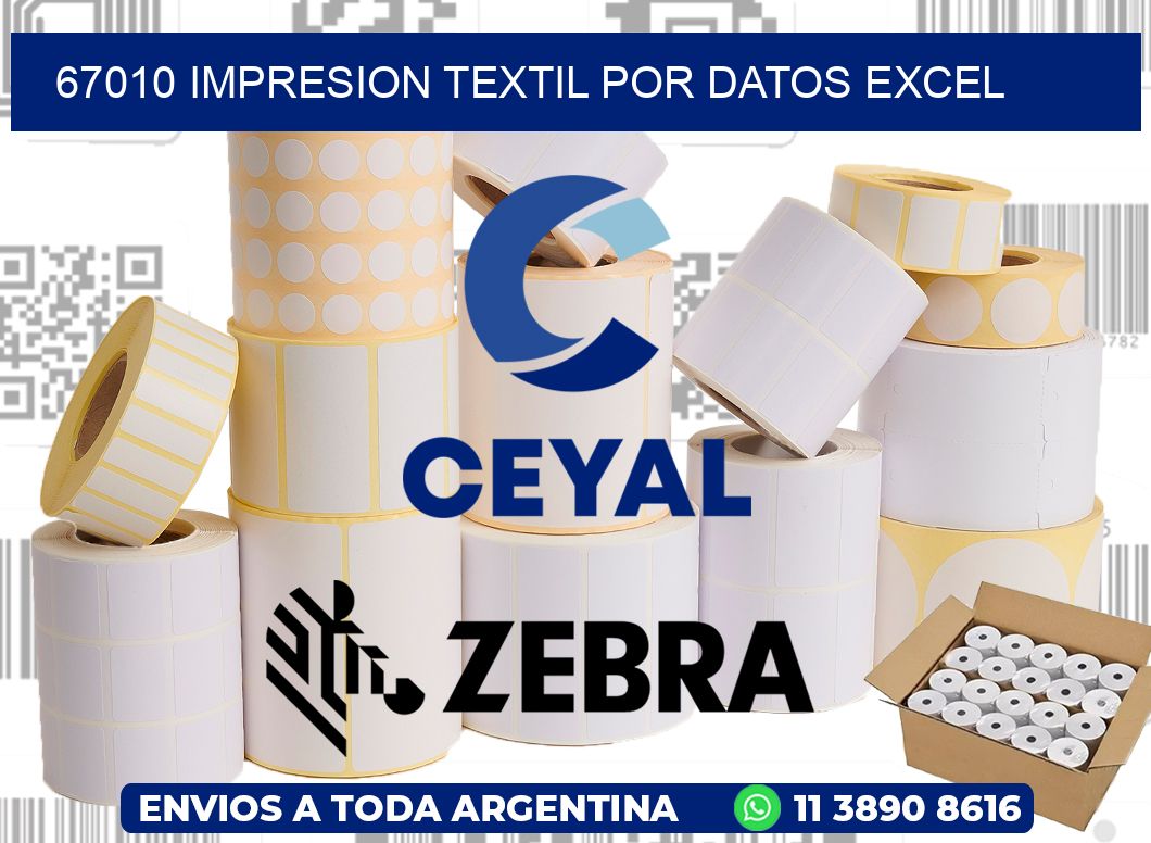 67010 IMPRESION TEXTIL POR DATOS EXCEL