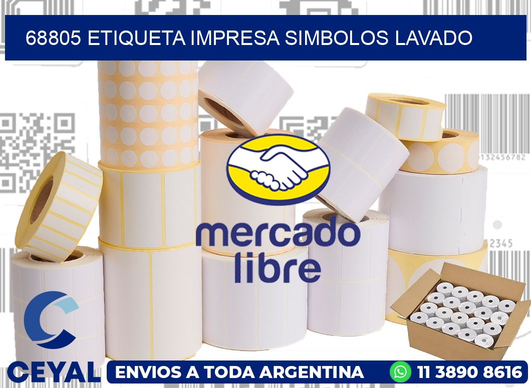 68805 ETIQUETA IMPRESA SIMBOLOS LAVADO