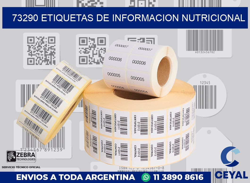 73290 ETIQUETAS DE INFORMACION NUTRICIONAL