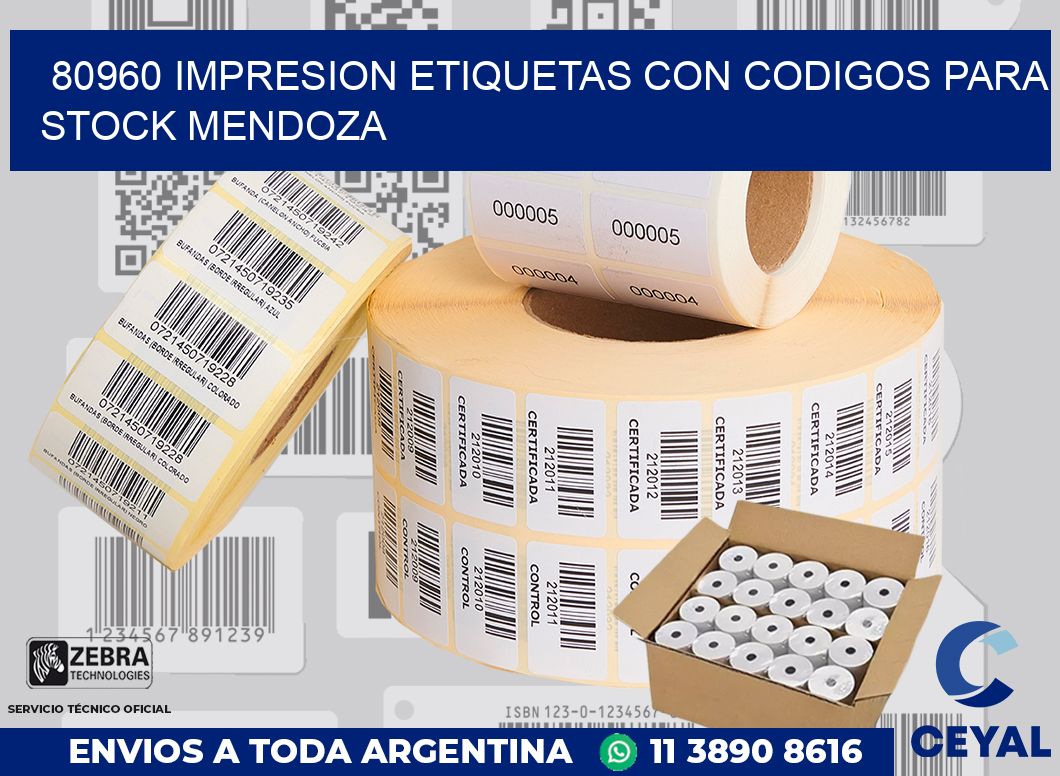80960 IMPRESION ETIQUETAS CON CODIGOS PARA STOCK MENDOZA