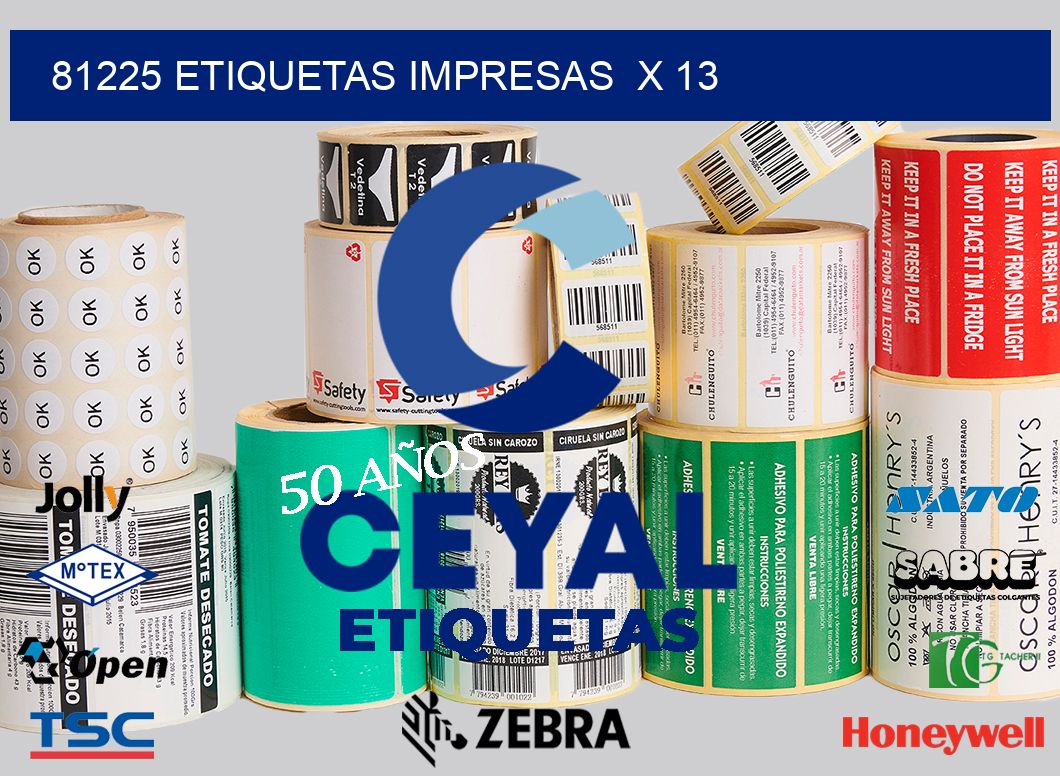 81225 Etiquetas impresas  x 13