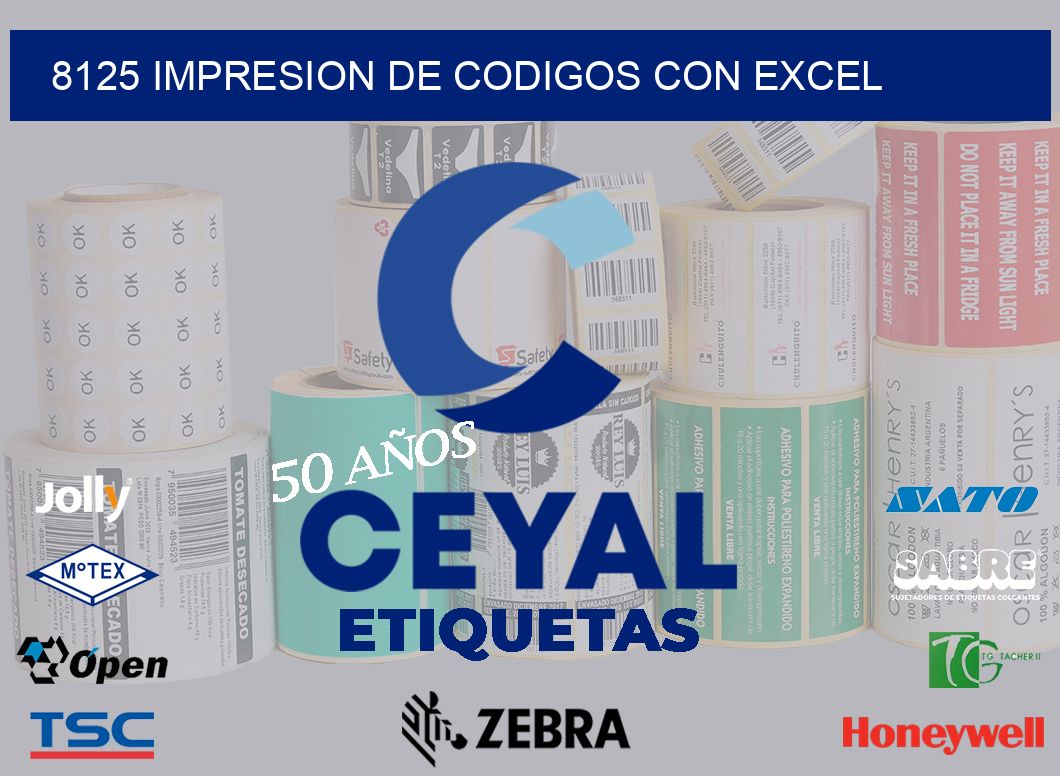 8125 IMPRESION DE CODIGOS CON EXCEL