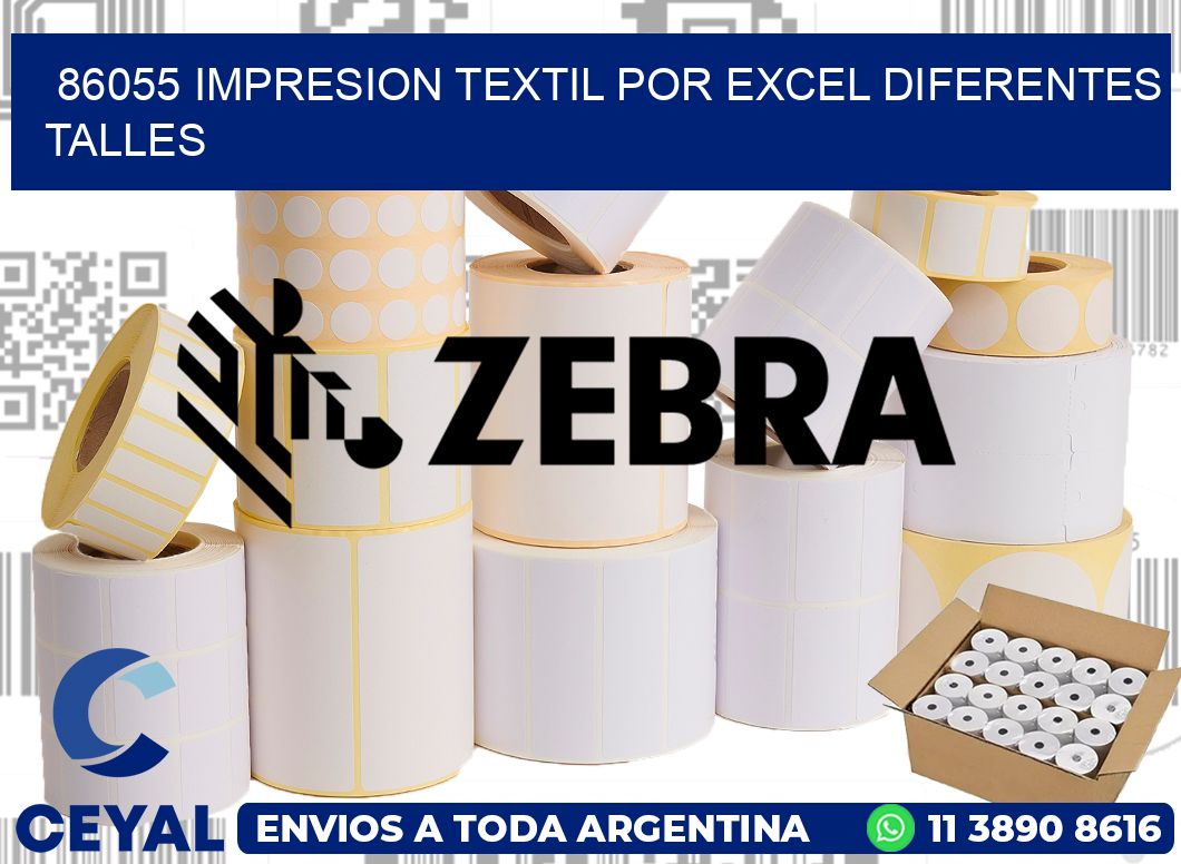 86055 IMPRESION TEXTIL POR EXCEL DIFERENTES TALLES
