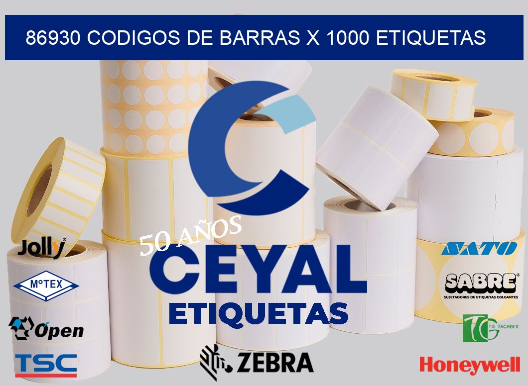 86930 codigos de barras x 1000 etiquetas