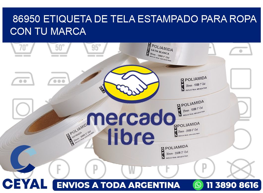 86950 ETIQUETA DE TELA ESTAMPADO PARA ROPA CON TU MARCA
