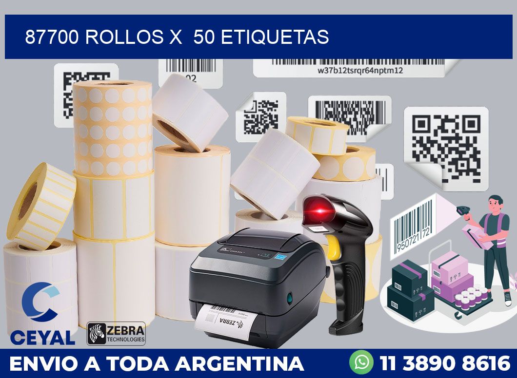 87700 Rollos x  50 etiquetas