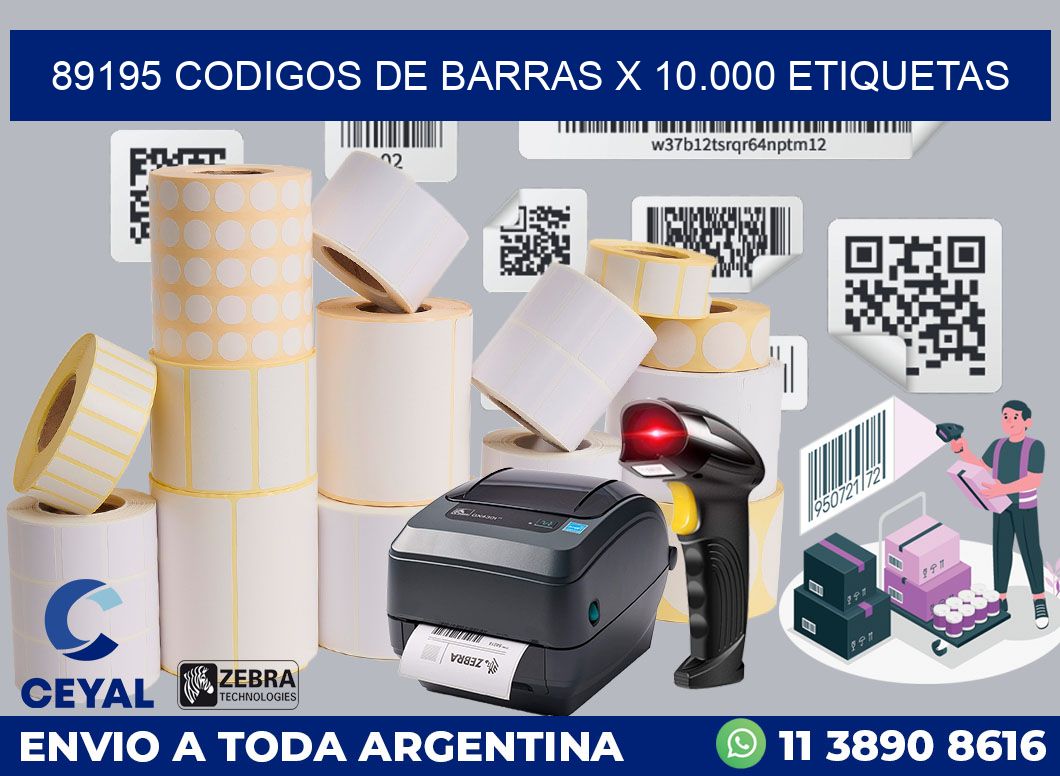 89195 codigos de barras x 10.000 etiquetas