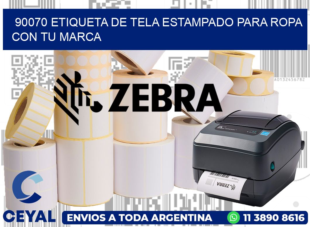 90070 ETIQUETA DE TELA ESTAMPADO PARA ROPA CON TU MARCA