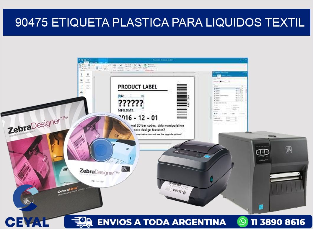 90475 ETIQUETA PLASTICA PARA LIQUIDOS TEXTIL