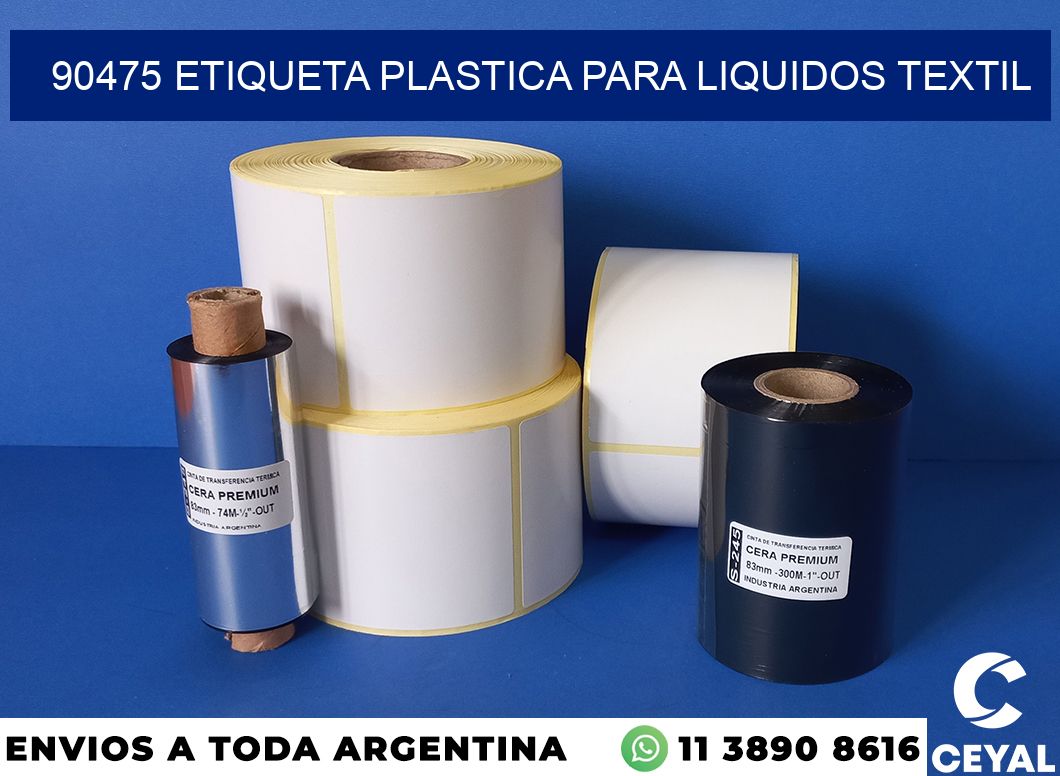 90475 ETIQUETA PLASTICA PARA LIQUIDOS TEXTIL