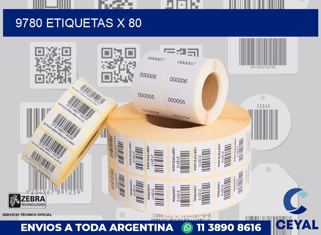 9780 Etiquetas x 80