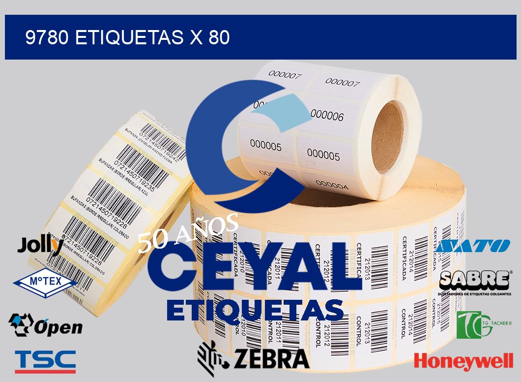 9780 Etiquetas x 80