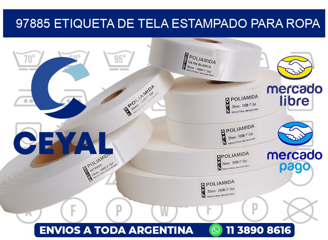 97885 ETIQUETA DE TELA ESTAMPADO PARA ROPA
