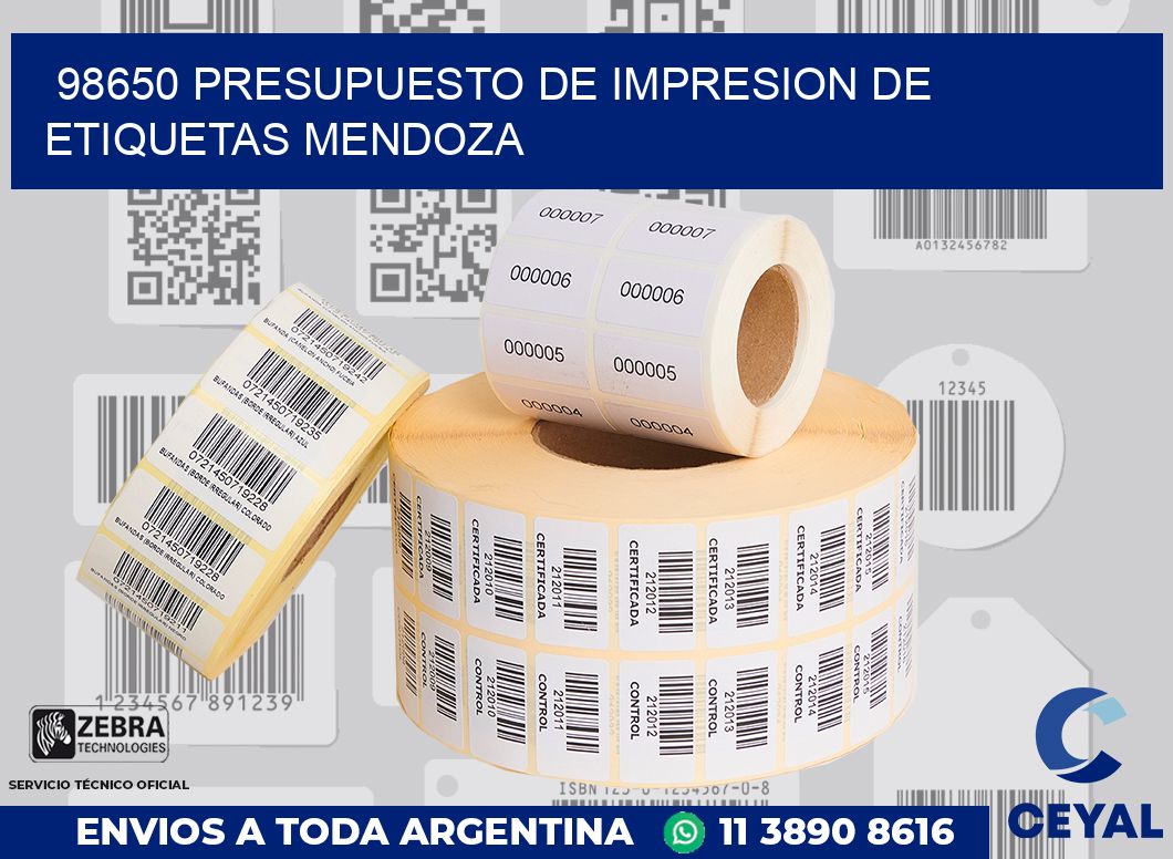 98650 PRESUPUESTO DE IMPRESION DE ETIQUETAS MENDOZA