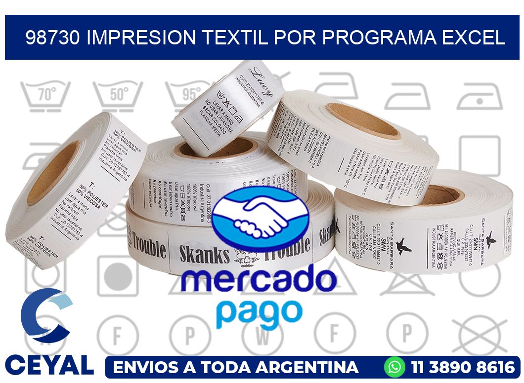 98730 IMPRESION TEXTIL POR PROGRAMA EXCEL