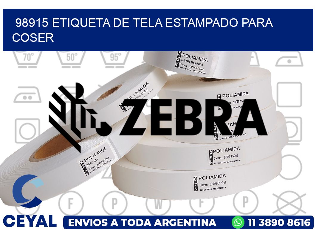 98915 ETIQUETA DE TELA ESTAMPADO PARA COSER
