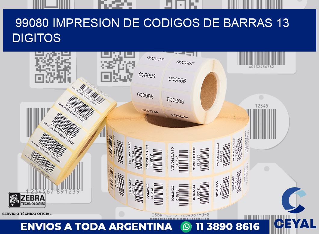 99080 IMPRESION DE CODIGOS DE BARRAS 13 DIGITOS