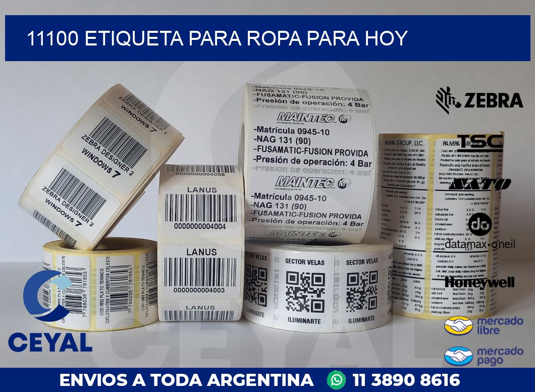 11100 ETIQUETA PARA ROPA PARA HOY