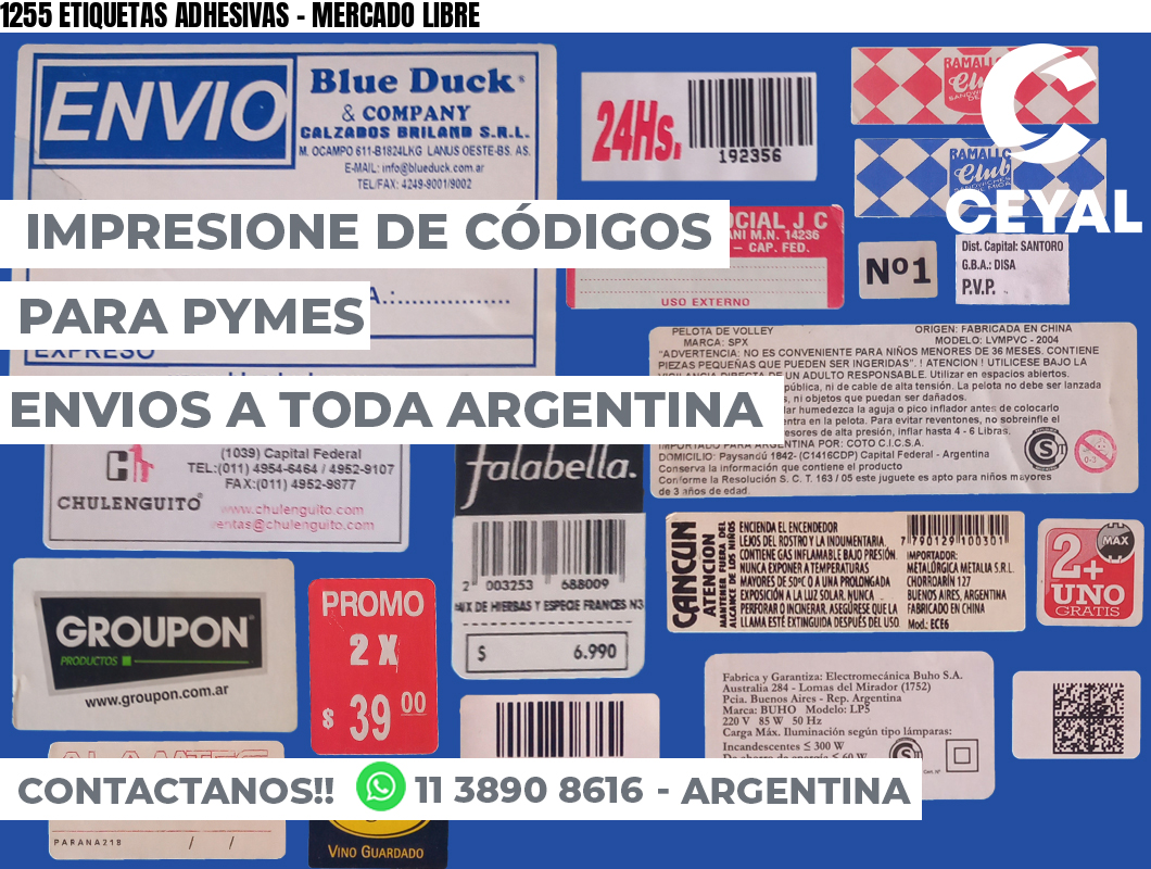 1255 ETIQUETAS ADHESIVAS - MERCADO LIBRE