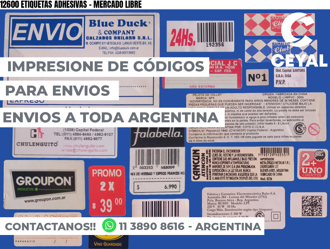 12600 ETIQUETAS ADHESIVAS - MERCADO LIBRE
